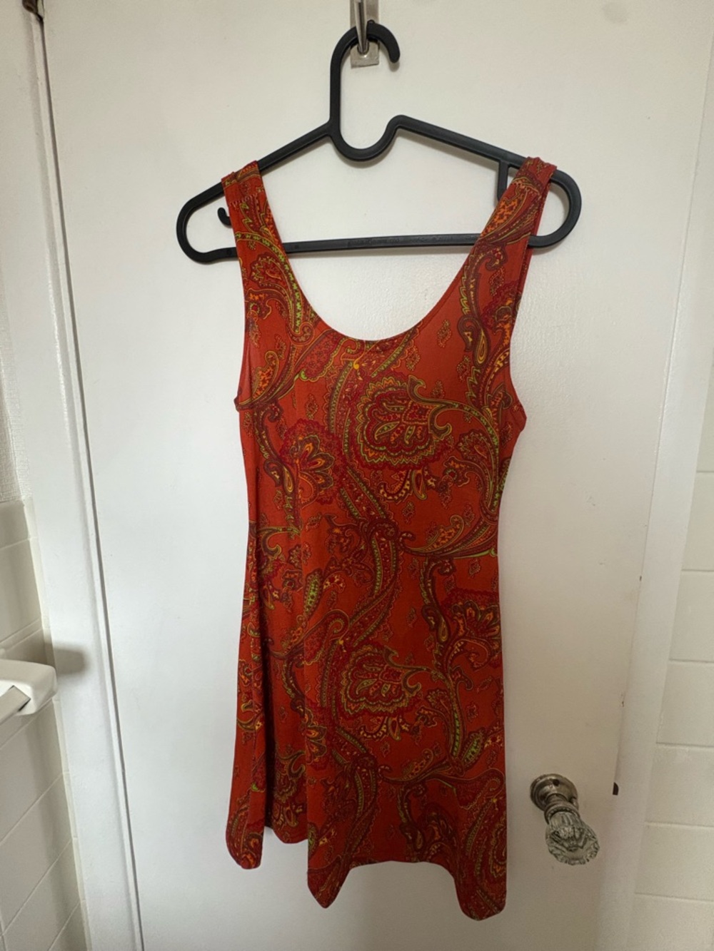 Women's Orange Y2K Paisley Beach Dress